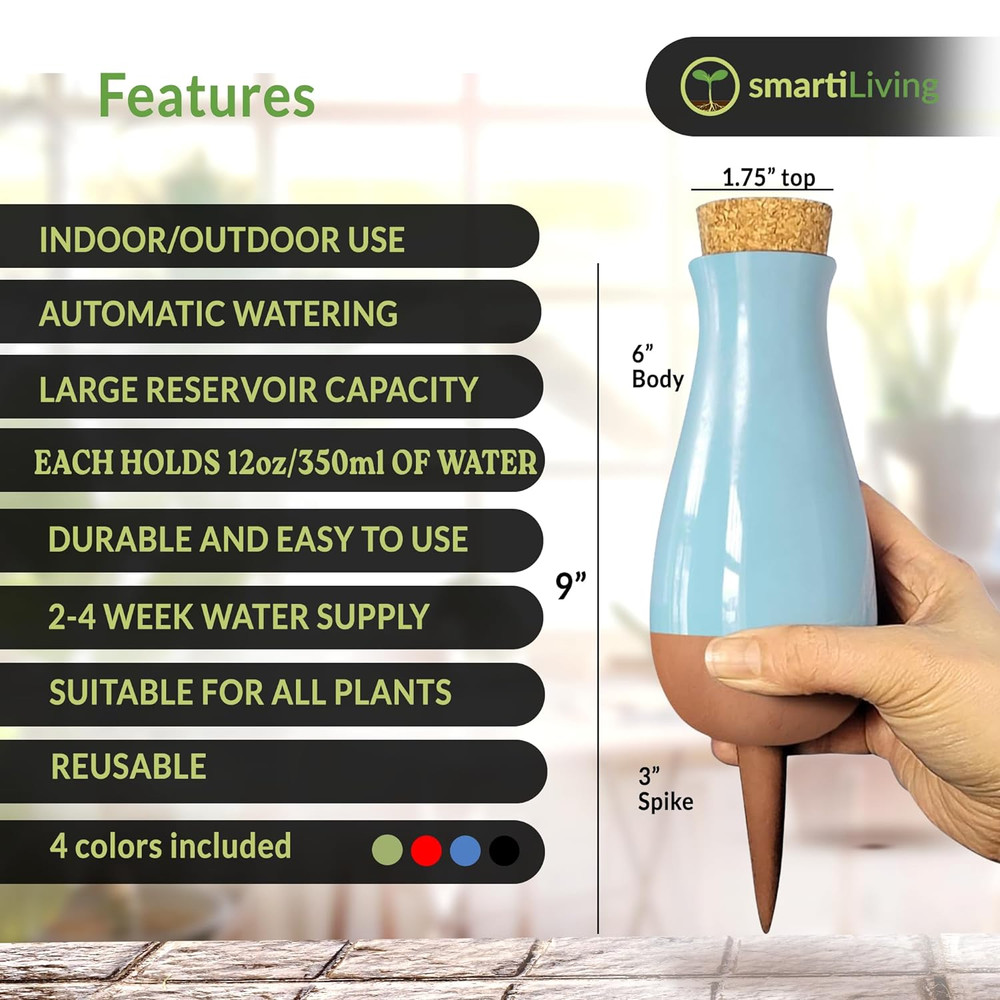 Drip Irrigation Stakes - Extra Large Improved Drip Easy-Refill 4 Week Waterer...