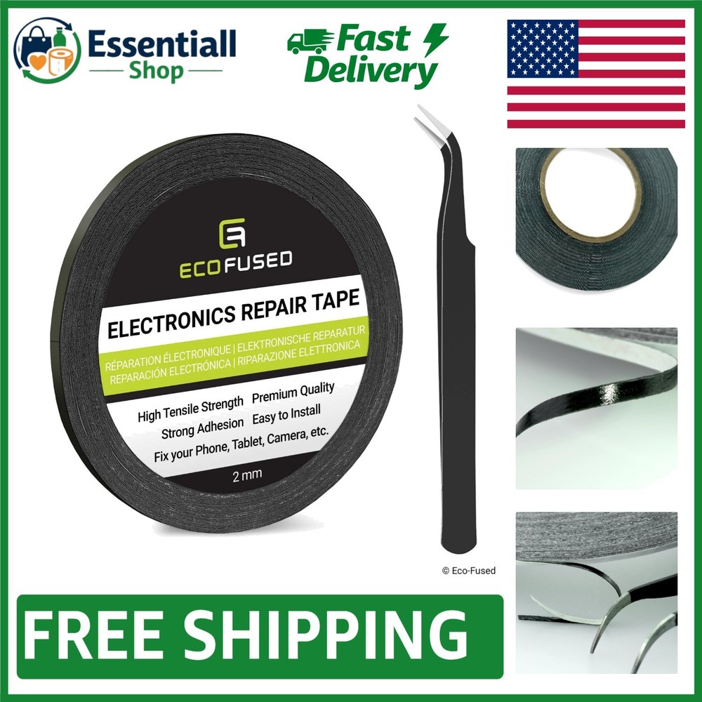 Versatile 2mm Double-Sided Tape for LCD Repair – Includes Tweezers & Microfiber
