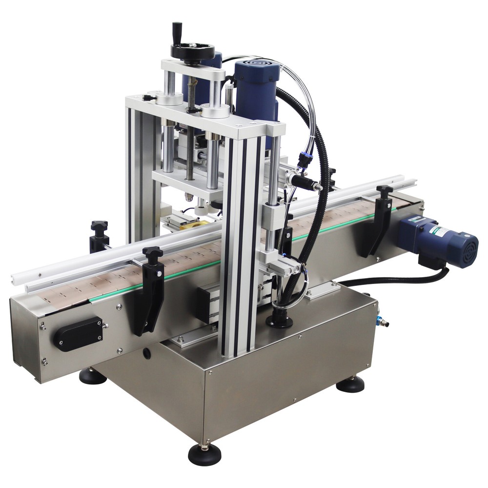110V Automatic Desktop Chain Conveyor Table Capping Machine Φ2.63"-4" Bottle Cap