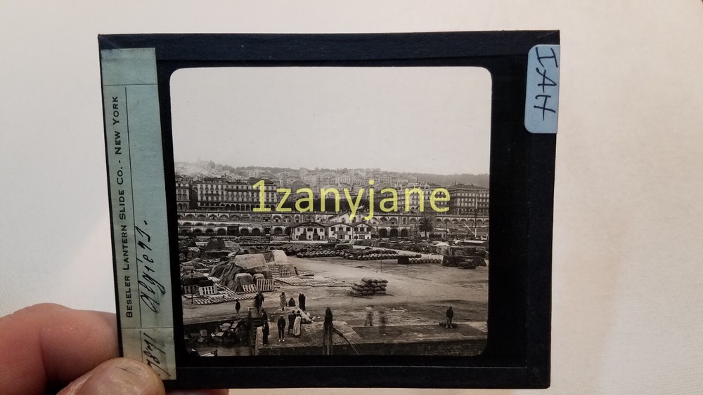 IAH HISTORIC Magic Lantern GLASS Slide ALGIERS