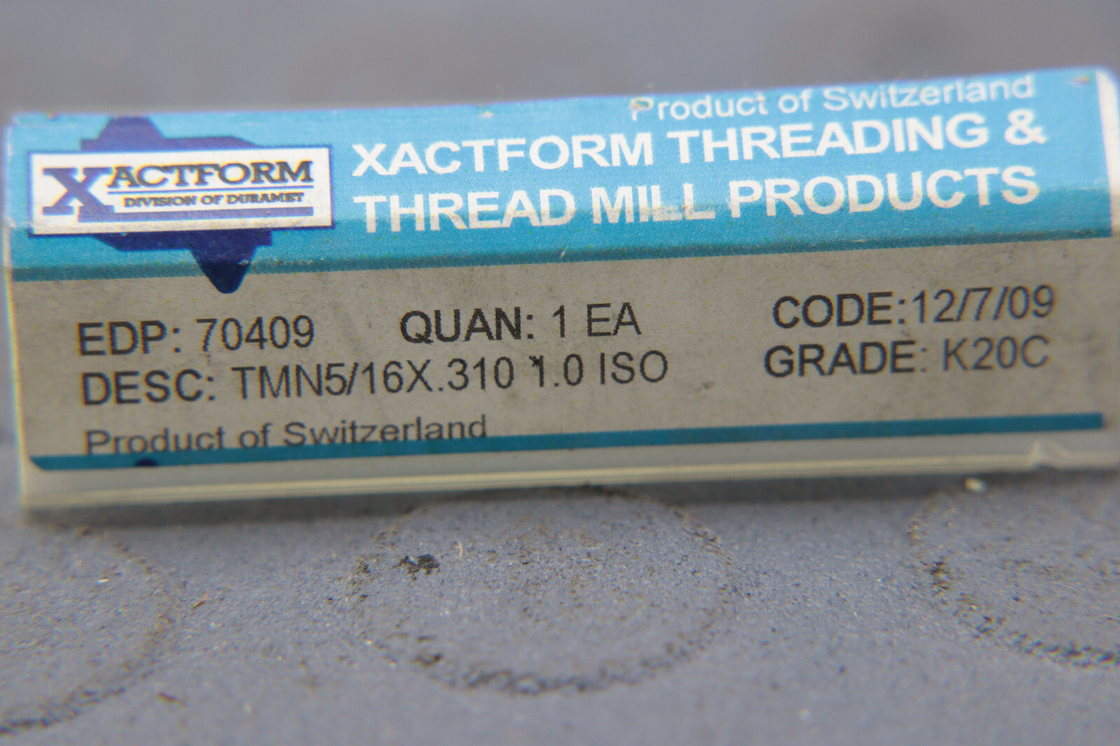 WACTFORM METRIC THREAD MILL PITCH 1.0 TMN5/16X.310 1.0 ISO LOC2913