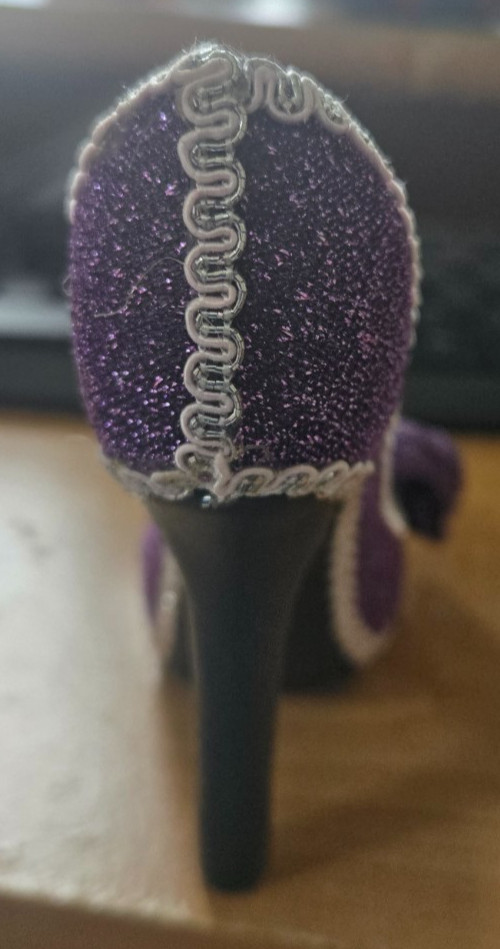 Lot of 4 High Heel Shoe Ring Holders Jewelry Display Fabric Heels Vanity Decor