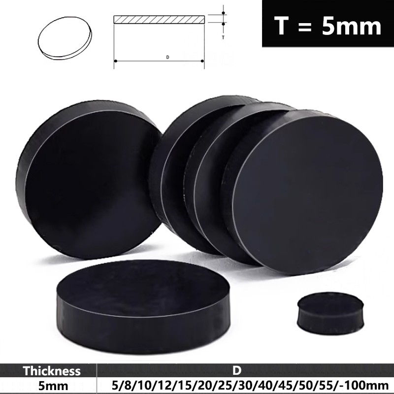 10x Round Solid EPDM Rubber Disc Discs Pads | Diameter: 12-150mm | Thickness 5mm