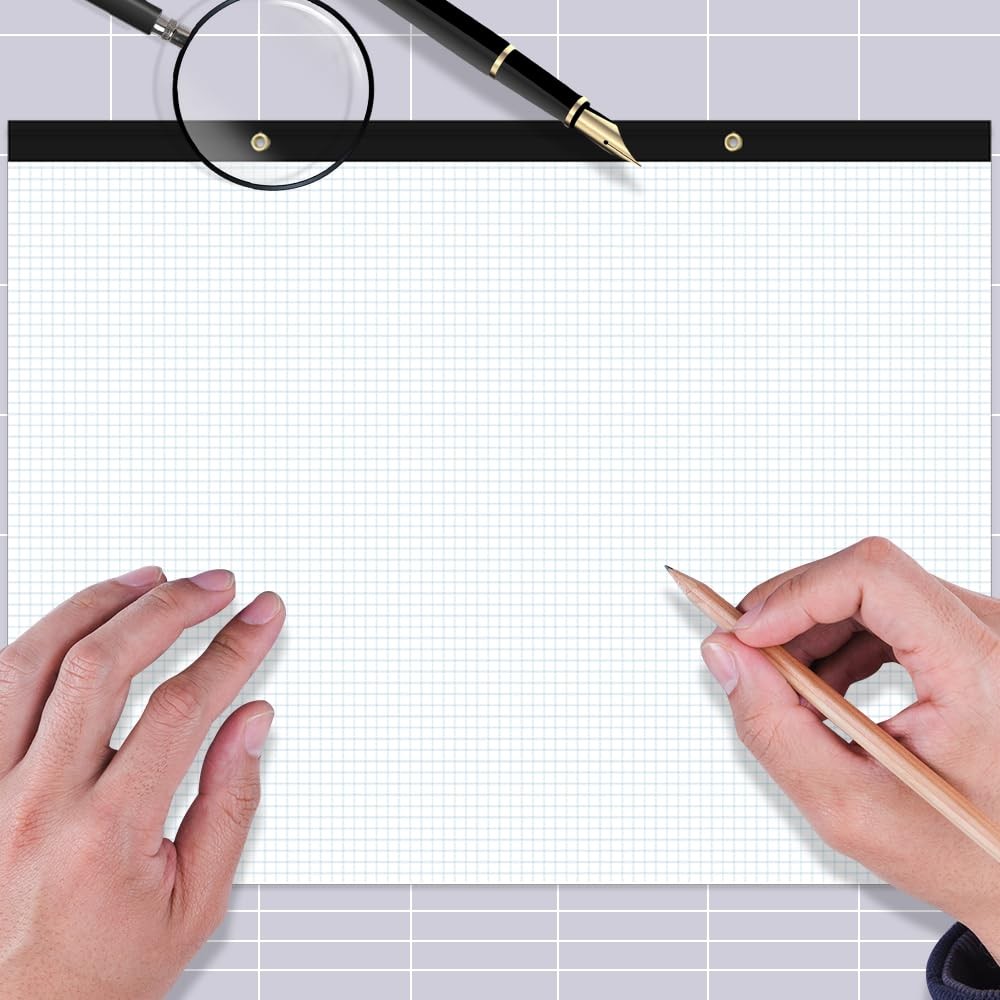 Large Engineering Graph Paper Pad - 22" x 17" Grid Paper Notepad, 4"x4" Blue ...