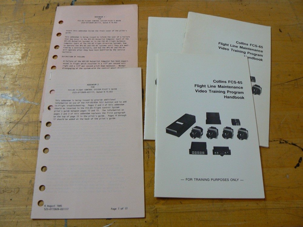 3 Collins FCS-65 Flight-Line Maintenance Video Training Program Handbook Updates