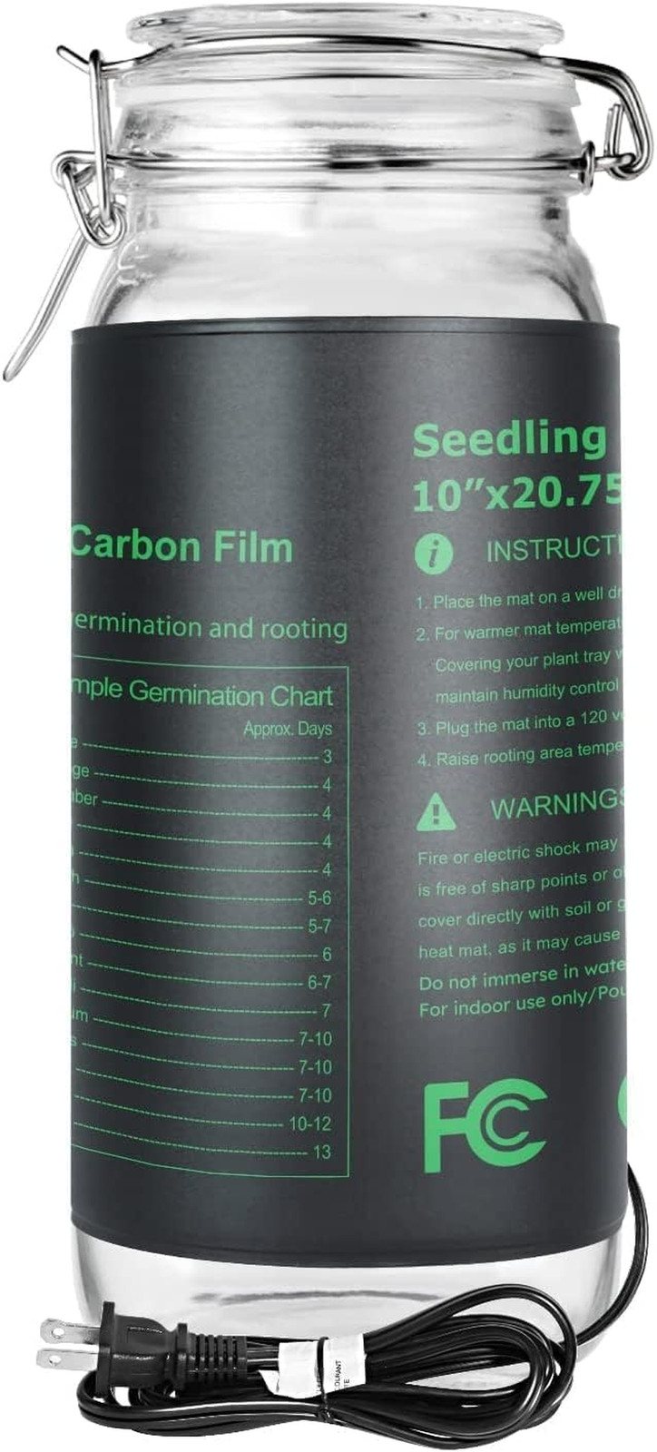 Seeding Heat Mat with Thermostat Temperature Adjustable Knob, Durable Warm Hydro