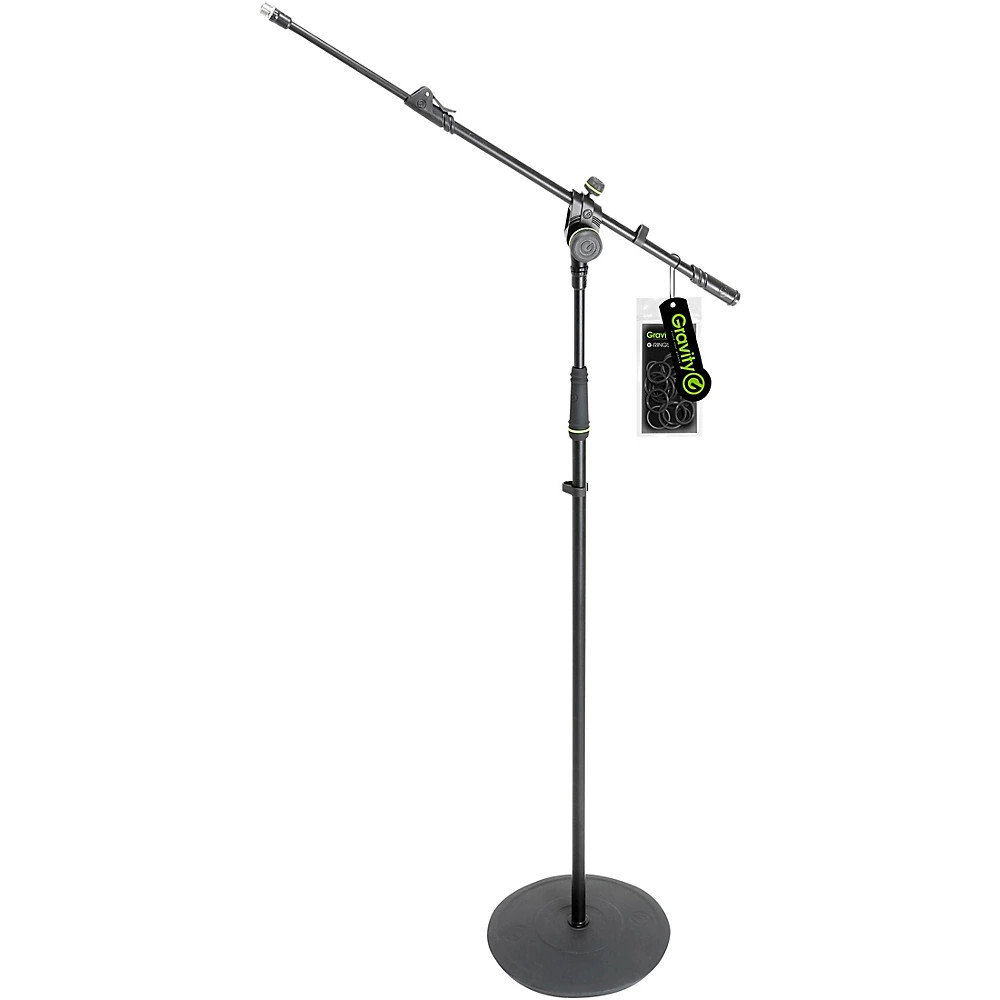 Gravity Stands Microphone Stand w/Round Base/2-Point Adjustment Telescoping Boom
