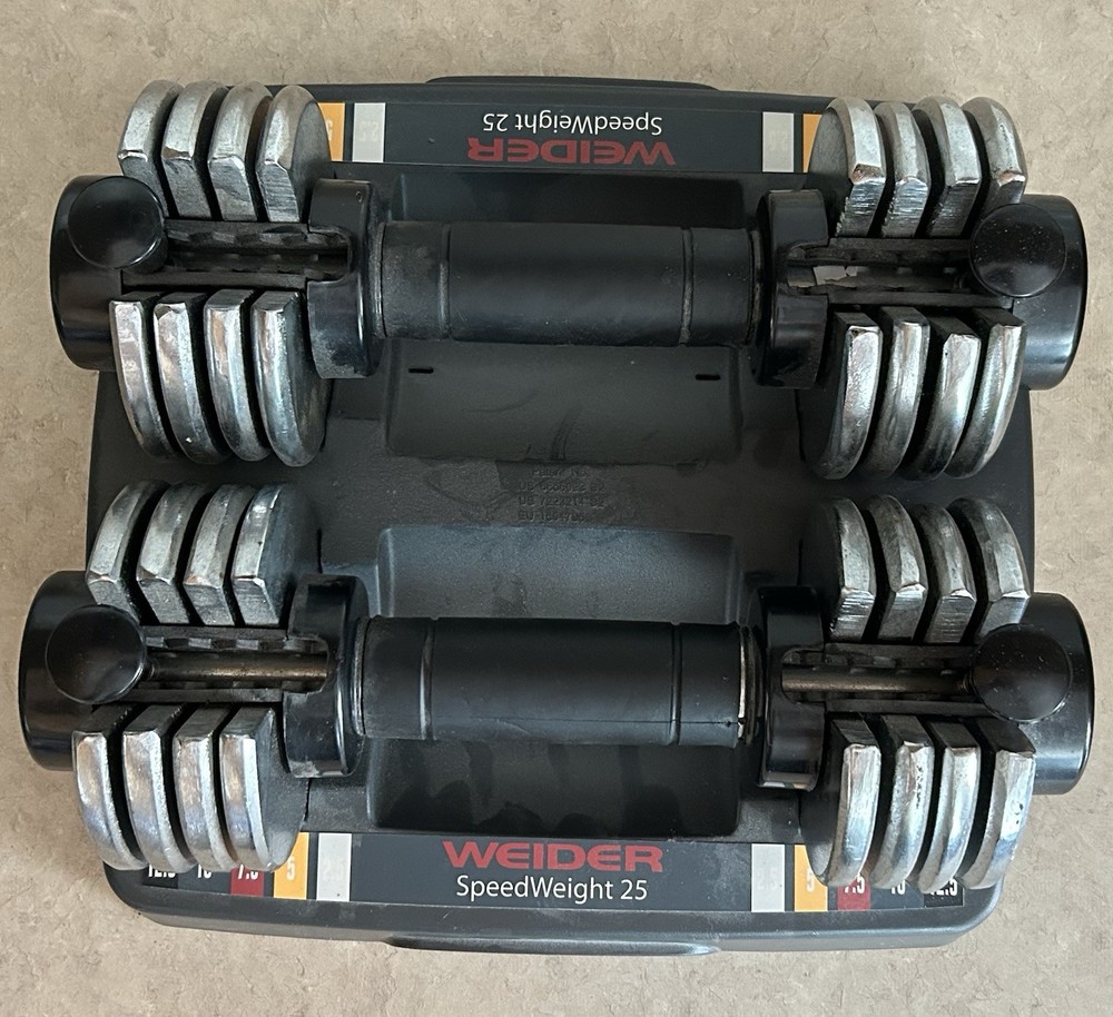 Weider Powerswitch 25 Dumbbell Set (2.5 - 12.5 lb Each) Adjustable Weights
