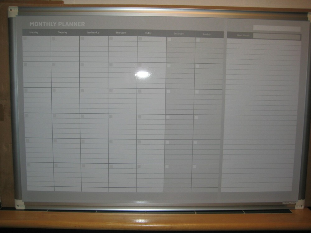 Monthly Planner 48x36 Silver Frame Mastervision