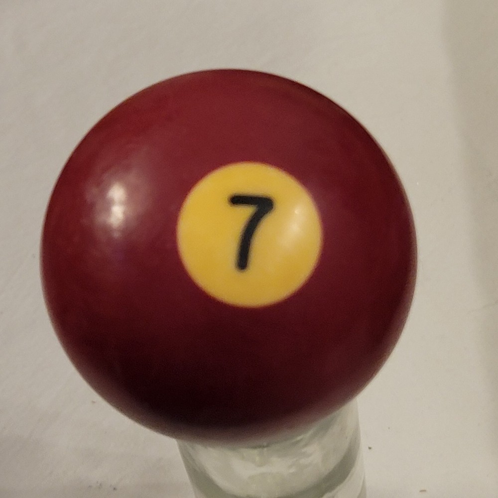 Vintage Number 7 Solid Maroon Replacement Pool Billiard Ball Yellowed
