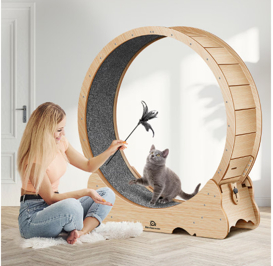 Cat Exercise Treadmill With Carpeted Runway Cat Exercise Wheel Safe 40" Diameter