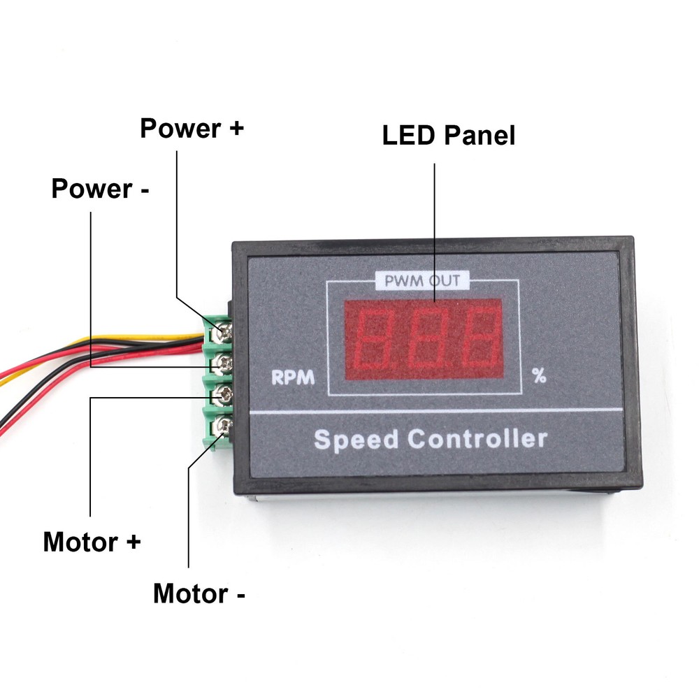 DC12-80V 30A Soft Start PWM Motor Speed Controller LED Digital Display Panels IS