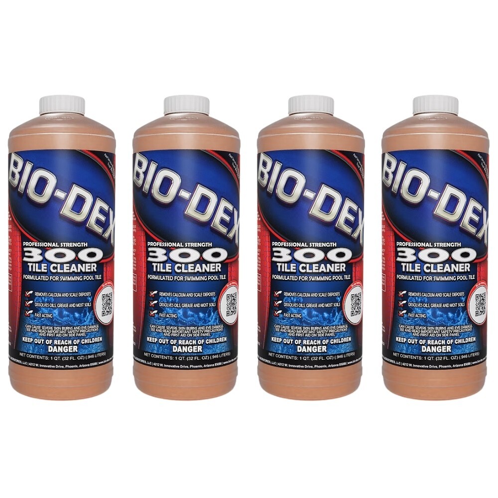 BIO-DEX Tile 300 Cleaner POOL SPA  1 QUART BD300 (4 Pack)