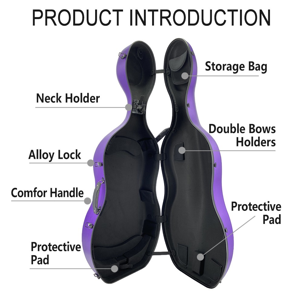 Cello Hard Case 4/4 with Wheels Aviation Composite Materials Lightweight