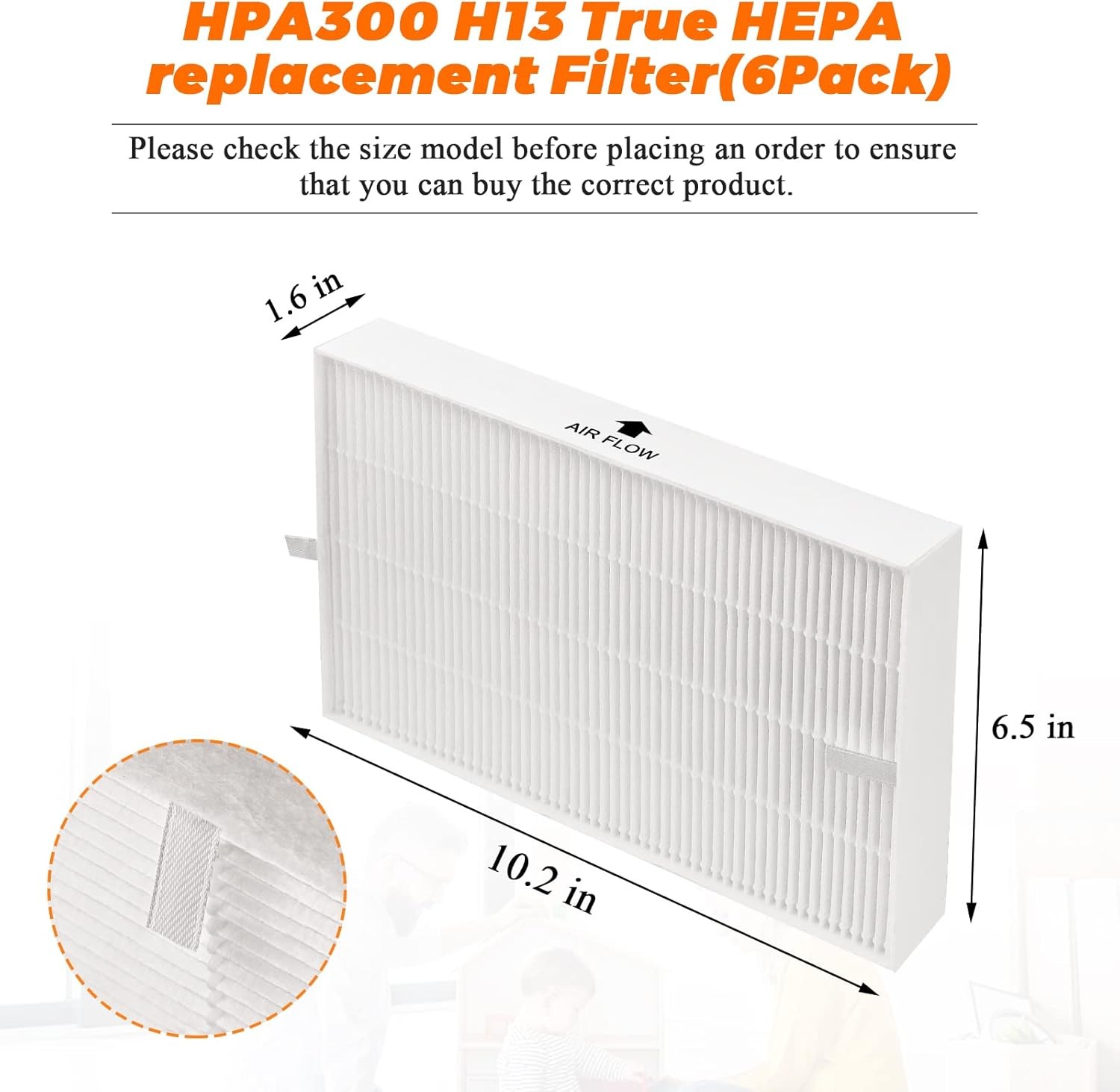 HPA300 HEPA Filter Replacement R for Honeywell Air Purifier HPA300 HPA200 HPA090