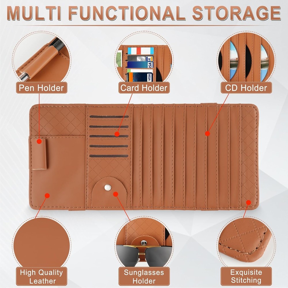 Sun Visor CD Case Holder for Car - Multi-Function Visor Organizer with CD/DVD...