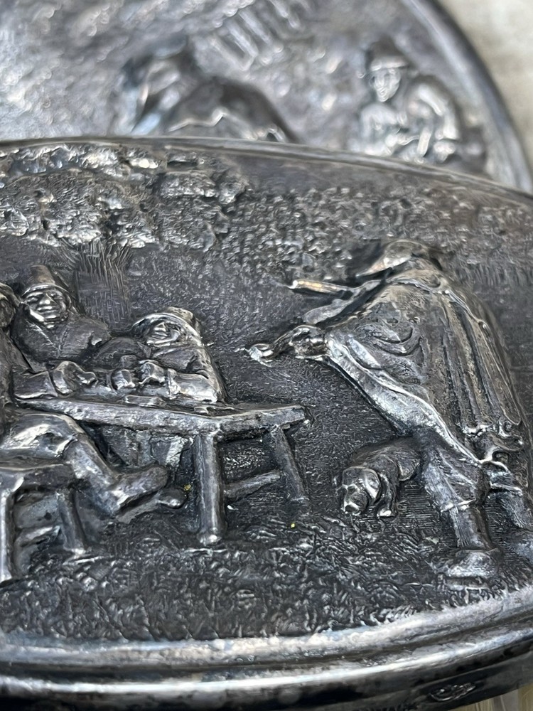 VTG Hans Jensen Denmark Silver Plate Repousse Combs & Mirror