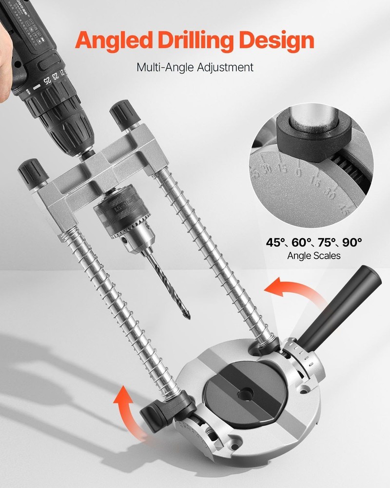 Multi-Angle Precision Drilling Guide Jig, Portable Press Drill Attachment