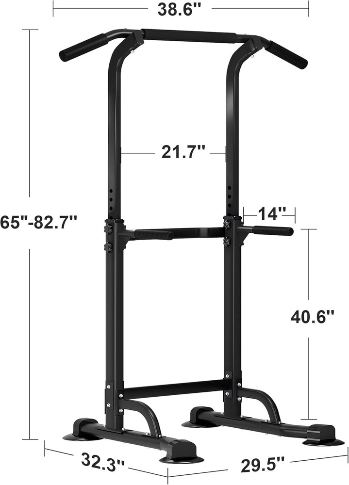 Power Tower Pull up Bar and Dip Station, Height Adjustable Dip Stand Exercise Ma