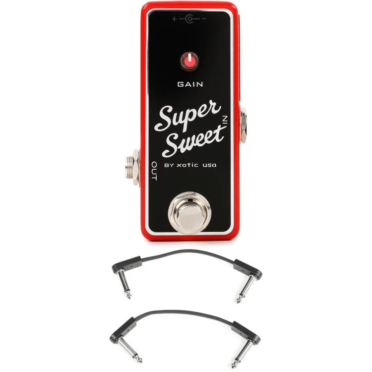 Xotic Super Sweet Booster Mini Boost Pedal with EBS Patch Cables