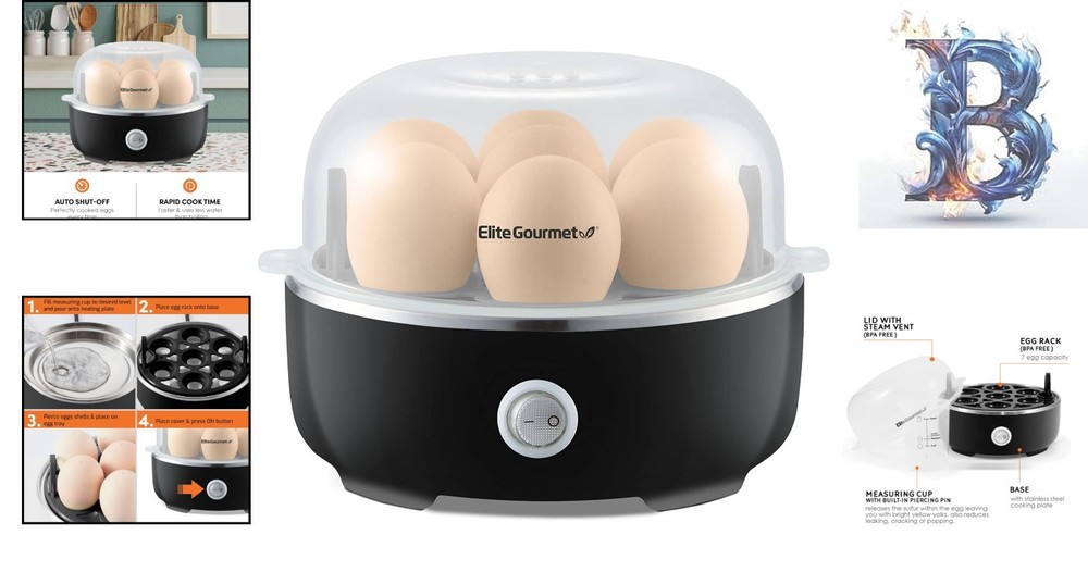 Versatile Soft, Medium & Hard-Boiled Egg Cooker with Measuring Cup - BPA Free