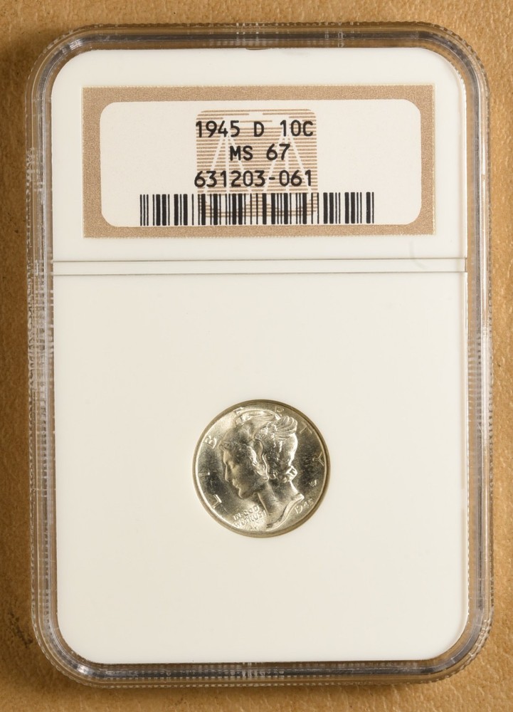 1945 D Mercury Dime NGC MS67