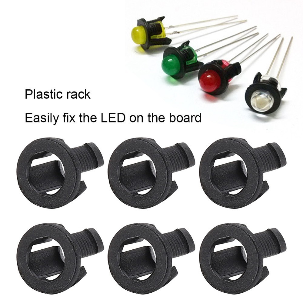 200PCs LED Holder Black Plastic Diode Bracket Mount For Professional Work New
