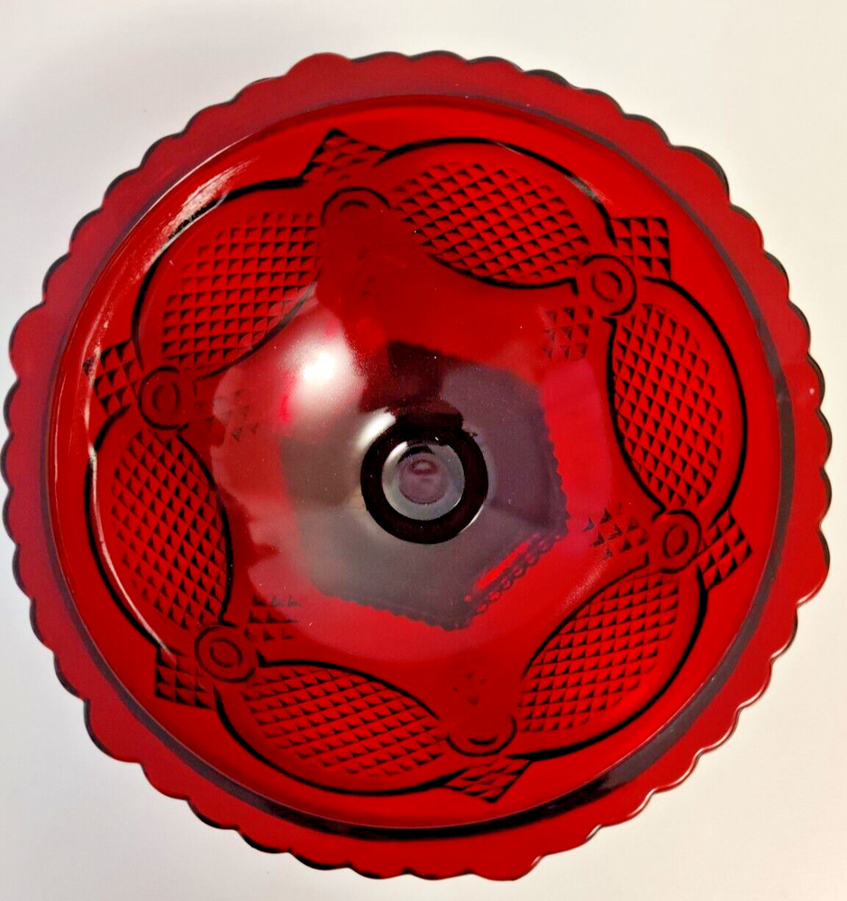 Avon Ruby Cape Cod Glassware 1876 Open Footed Candy Dish 6 1/8"