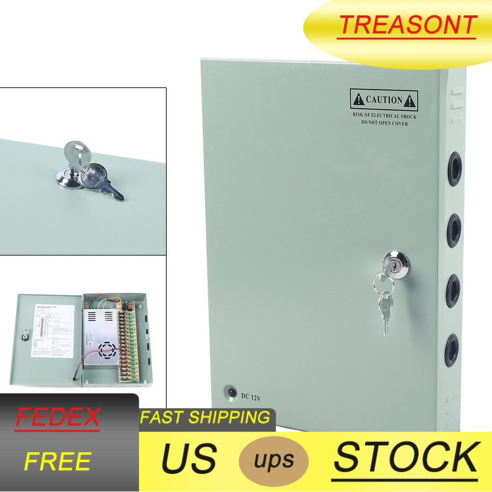 18Ch Channels Power Supply Distribution Box DC 12V 30A for CCTV Security Camera