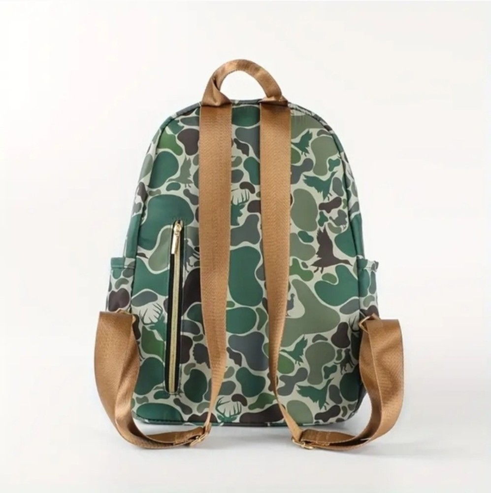 Camo Backpack with Deer Turkey Ducks Labrador Hunting