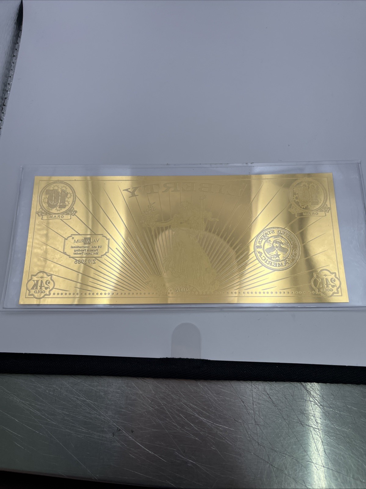 2018 ValAUrum Liberty Gold Note - 1/10 Gram 24K Gold Note Limited Edition - Mint