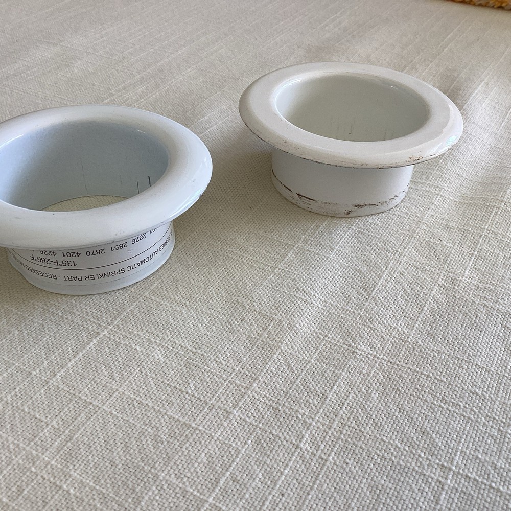 2 White Metal Escutcheon Ceiling Sprinkler 3”
