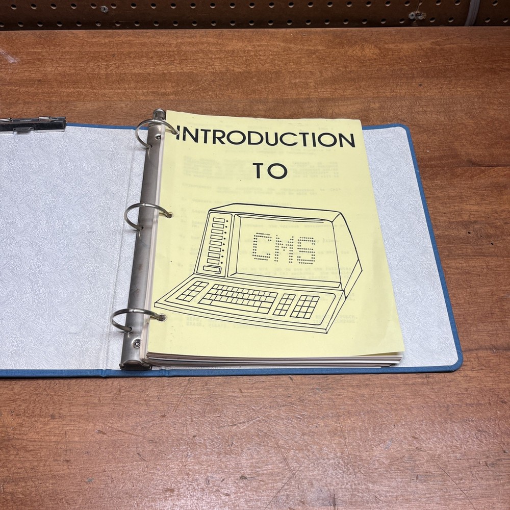 Vintage 1983 IBM BASIC CMS UCONN Course Training Binder VM MVS XEDIT Manual