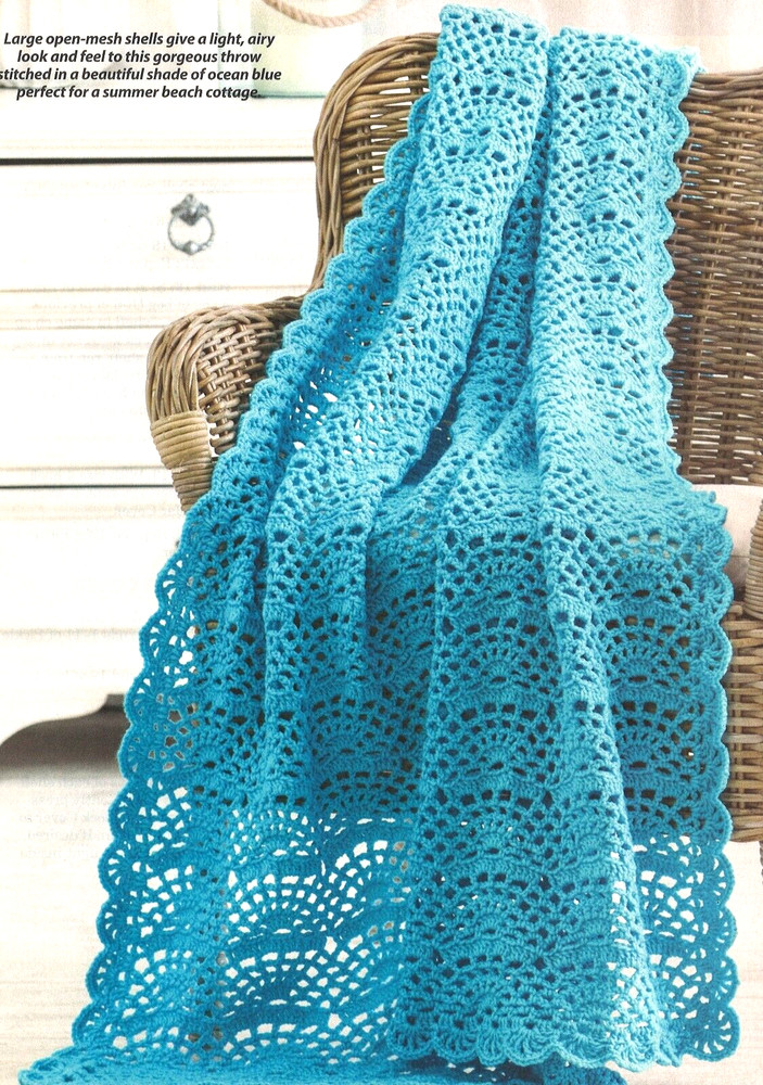 BEAUTIFUL Trade Winds Throw Afghan/Crochet Pattern INSTRUCTIONS ONLY