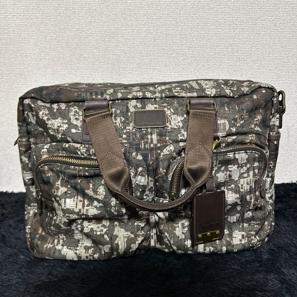 TUMI ALPHA BRAVO Tote Bag Camouflage Pattern Genuine Used