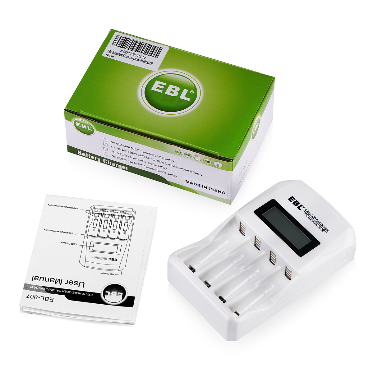 EBL 800/1100/2300/2800mAh AA AAA NI-MH Rechargeable Batteries + LCD Charger Lot