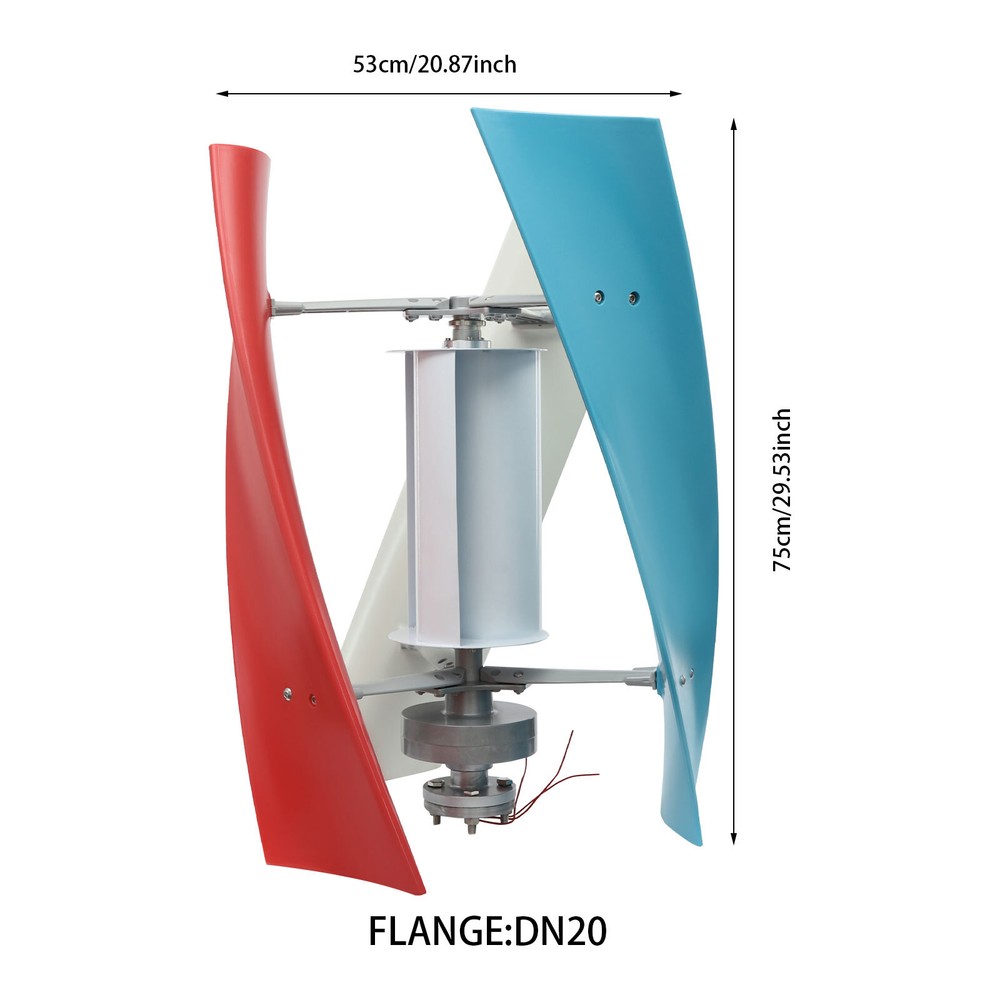 100W 24V Vertical Wind Turbine Generator Helix Wind Generator With Controller