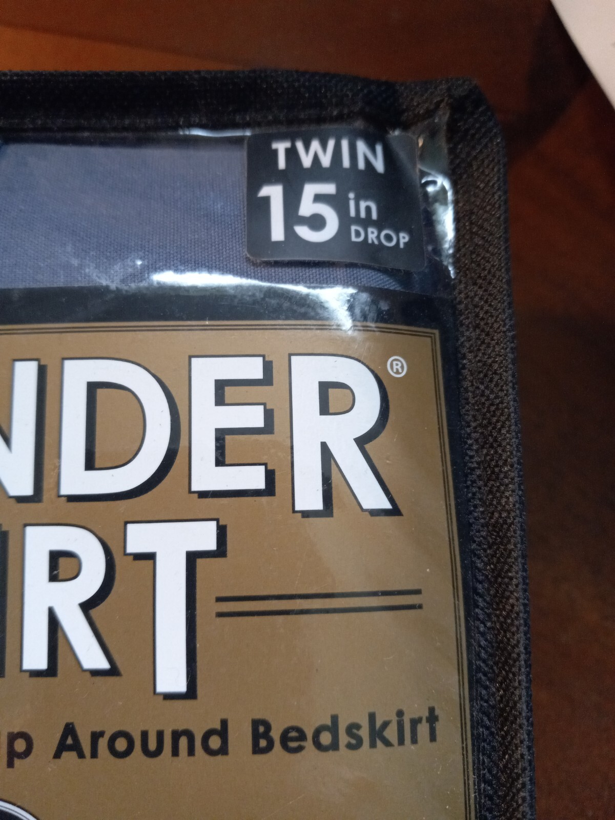 Wrap-Around Wonderskirt Twin Size Wrinkle Resistant Bed Skirt, 15" Drop, Blue