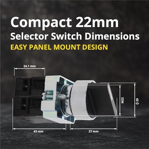 Rotary Switch - 2-Position Selector Switch Maintained - 22mm 1 Unit NO/NC