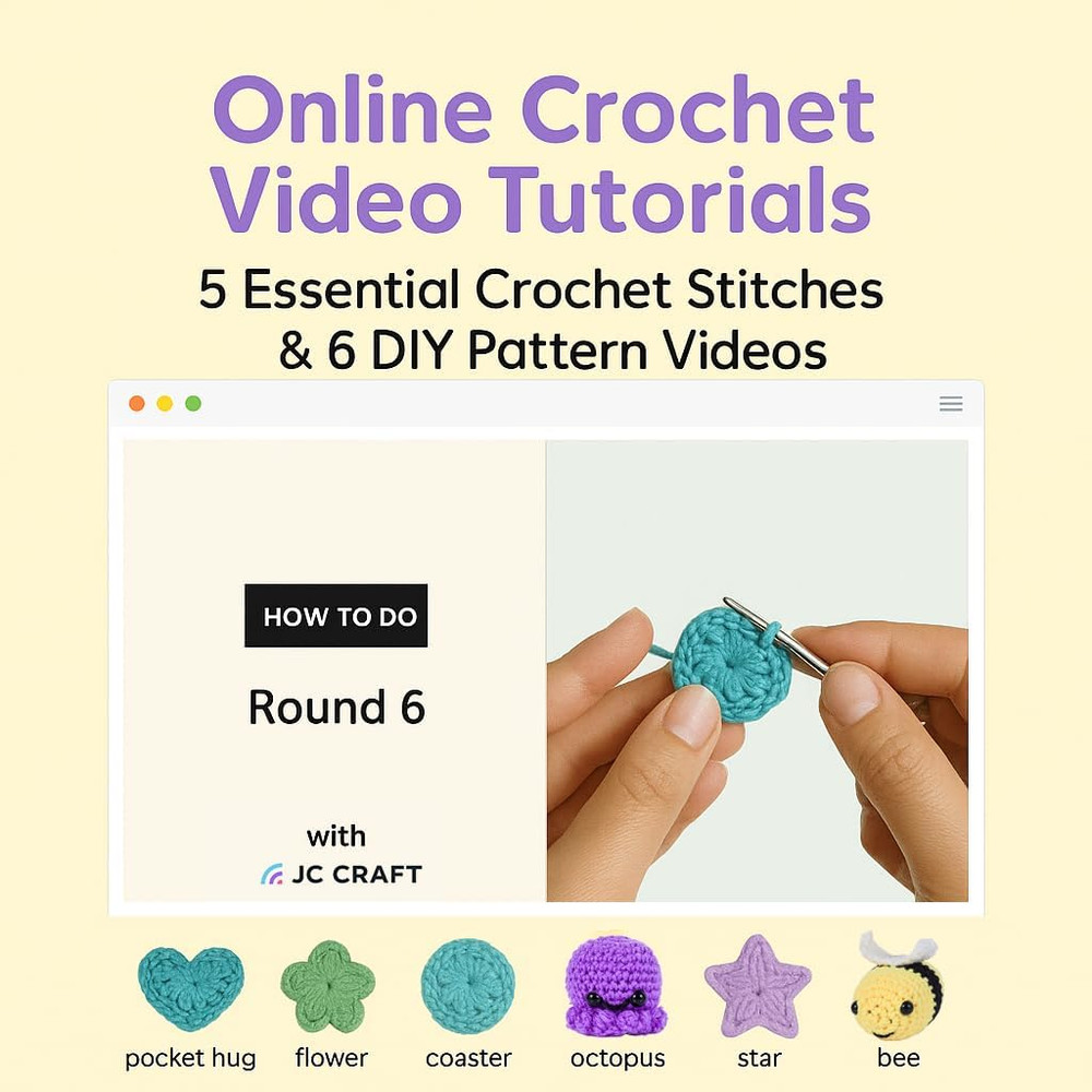 Beginner Crochet Kit 81 Piece Starter Set with Yarn Hooks Guide Book