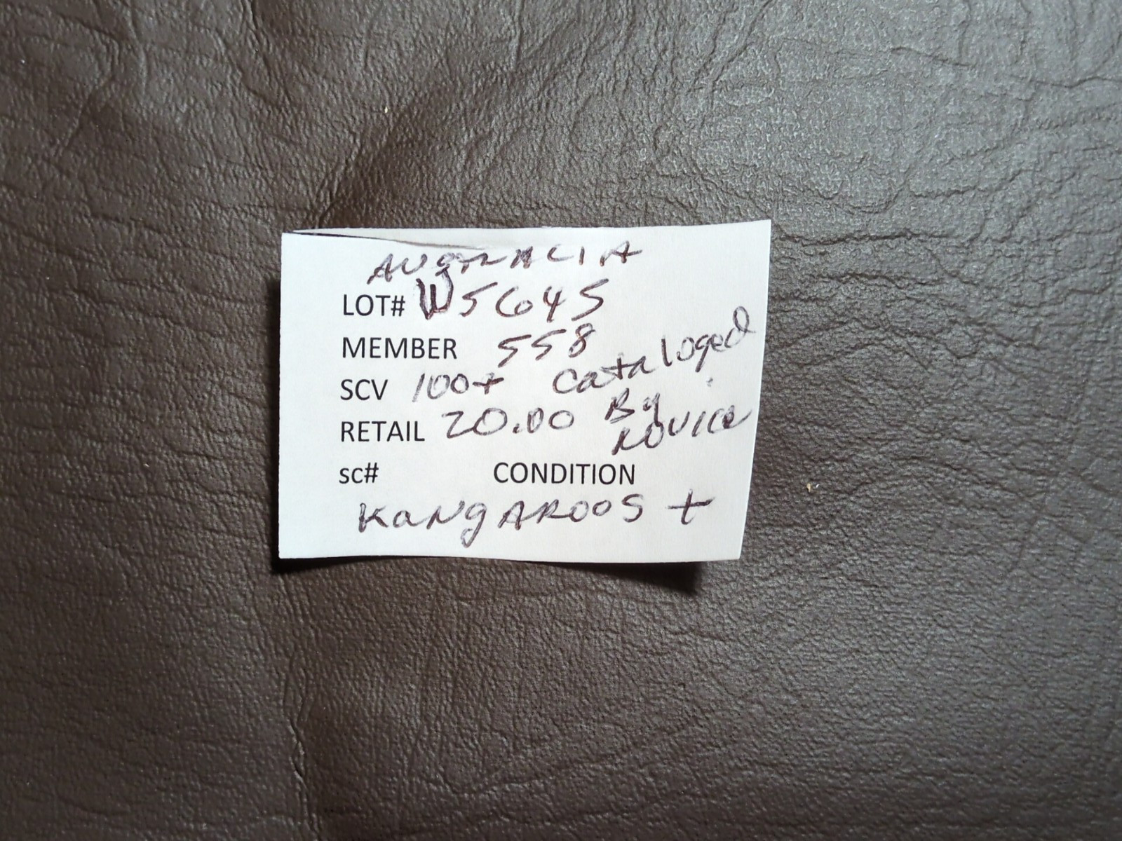 APC W5645 Australia over $100 scv KANGAROOS not watermarked checked