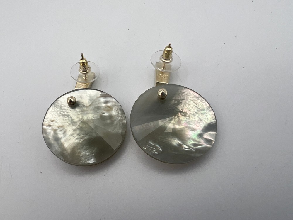 Kendra Scott Abalone & Silvertone Pin Back Earrings