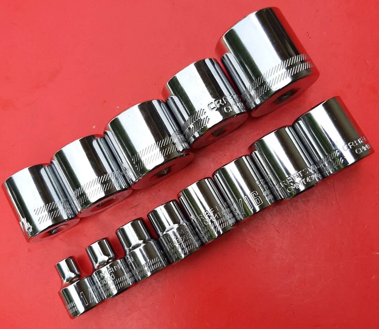 NEW CRAFTSMAN TOOLS 13 Piece 3/8" Drive Shallow SAE 6 Point Socket Set 1/4-1"