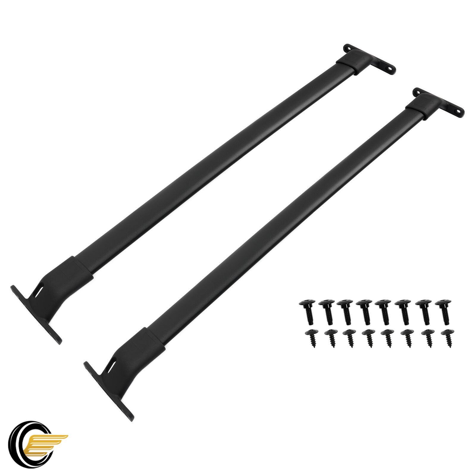 Roof Rack Rail Crossbars Black Set 2-pc w/ Hardware For Ford Expedition 18-24