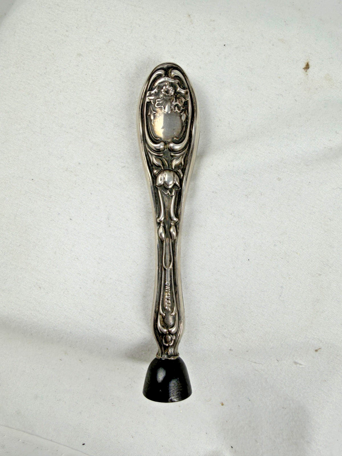 Sterling Silver Telephone Dialer Tobacco Pipe Tamper Baroque Art Nouveau No Mono