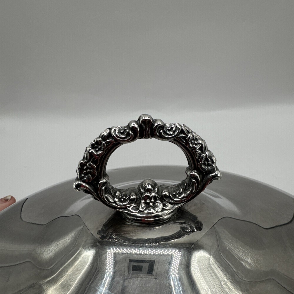 Wm. Rogers & Son Spring Flower Silverplate Lidded Serving Dish #3062