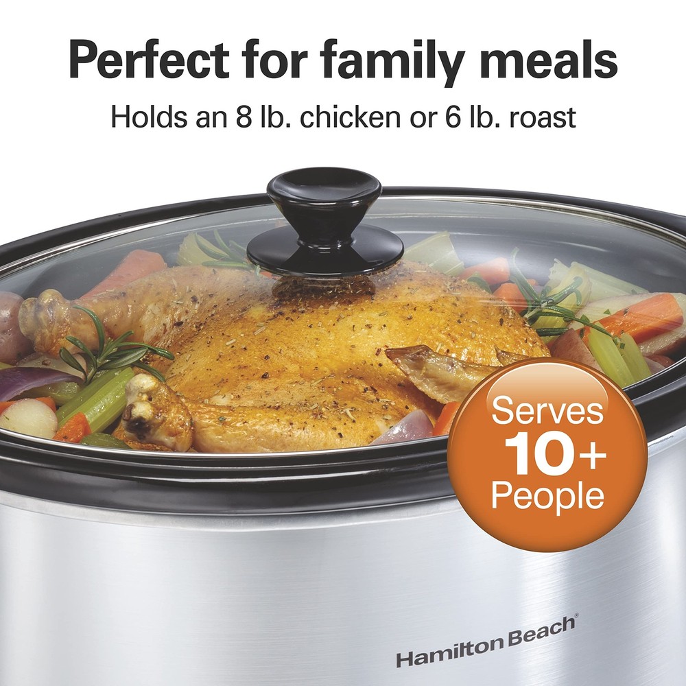 Hamilton Beach 8 Quart Programmable Slow Cooker with Three Temperature Setti...