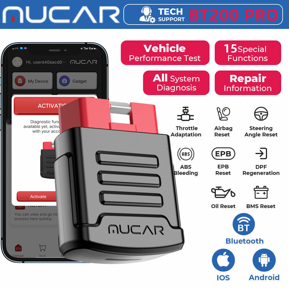 🔥2026 MUCAR BT200 Pro OBD2 Scanner Code Reader Full System Car Diagnostic Tool