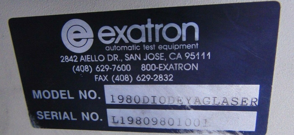 Exatron 1980DIODEYAGLASER Coherent DPY501QII IC Test handler Laser *untested