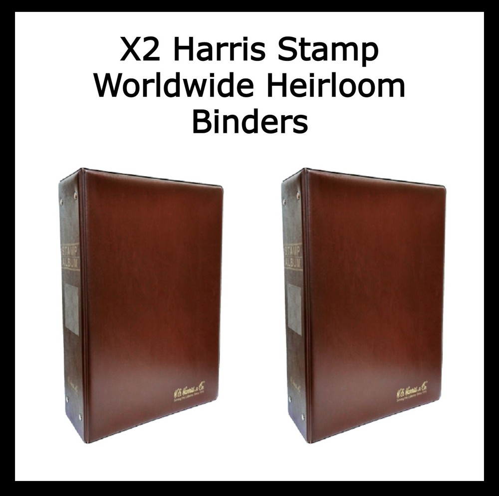 2 Harris Worldwide Heirloom Stamp Album 3.5 Inch 2 Post Sturdy & Durable Binder